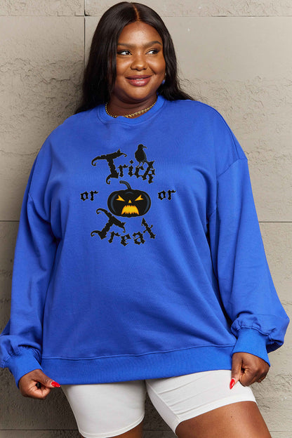 Simply Love Full-Size TRICK OR TREAT Graphic Sweatshirt