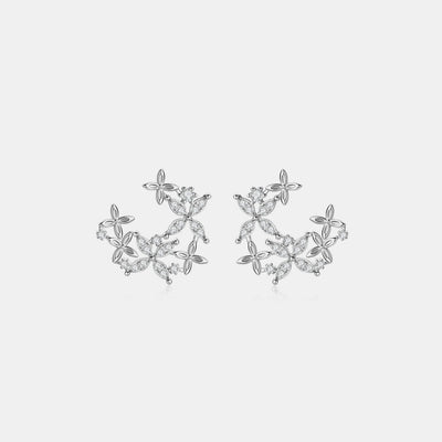 925 Sterling Silver Moissanite Lucky Clover Earrings